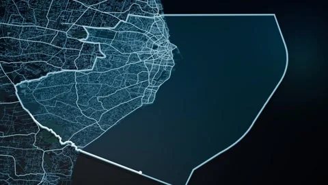 Tripoli District Libya Libya Digital Map Highlight 4K Stock Footage 337873004