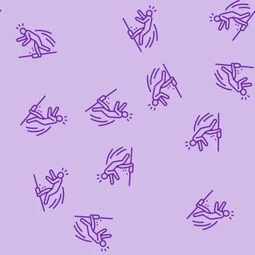Tripped fall man accident line seamless pattern Stock Illustration