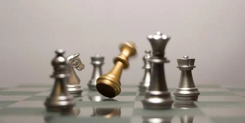 Tripped King Check Forfeit Chess Stock Photos