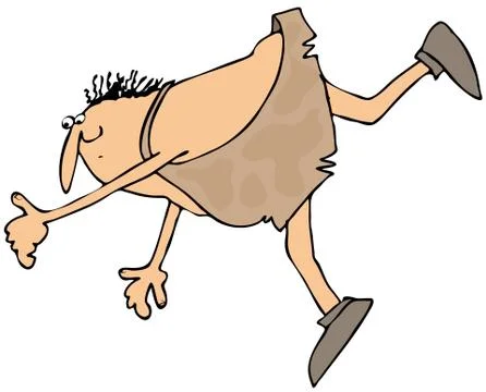 Tripping caveman Stock Illustration