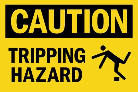 Tripping hazard caution sign. Stock Illustration