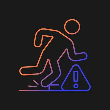 Tripping hazards gradient vector manual label icon for dark theme イラスト素材
