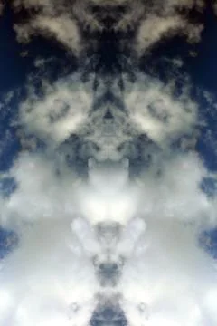 Tripping psychedelic blue sky with clouds background modern high quality prin Stock Photos