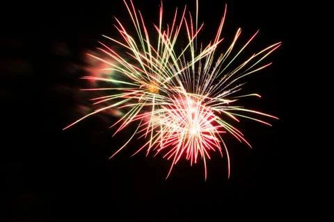 Tripple Firework Explosion Stock Photos
