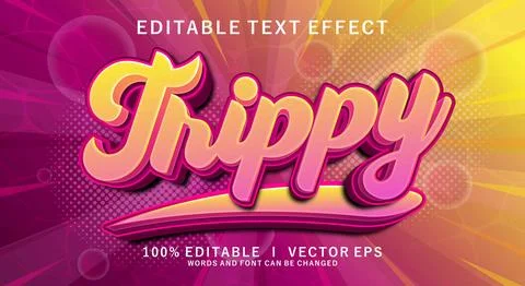 Trippy 3d vector text effect with modern style design Illustrazione stock