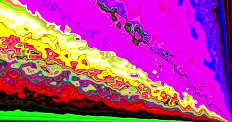 Trippy abstract psychedelic design layout. Loop animation, multicolor waves Stock Footage 146840602