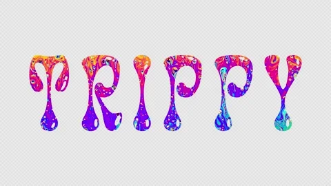 TRIPPY animated text with colorful psychedelic background Stock Footage 335327099