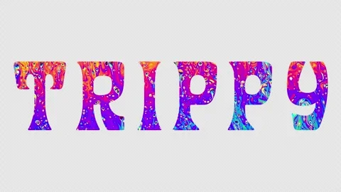 TRIPPY animated text with colorful psychedelic background Stock Footage 335327175
