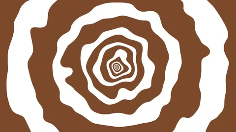 Trippy background brown and white concentric rings create optical illusion of Stock Footage 297435561