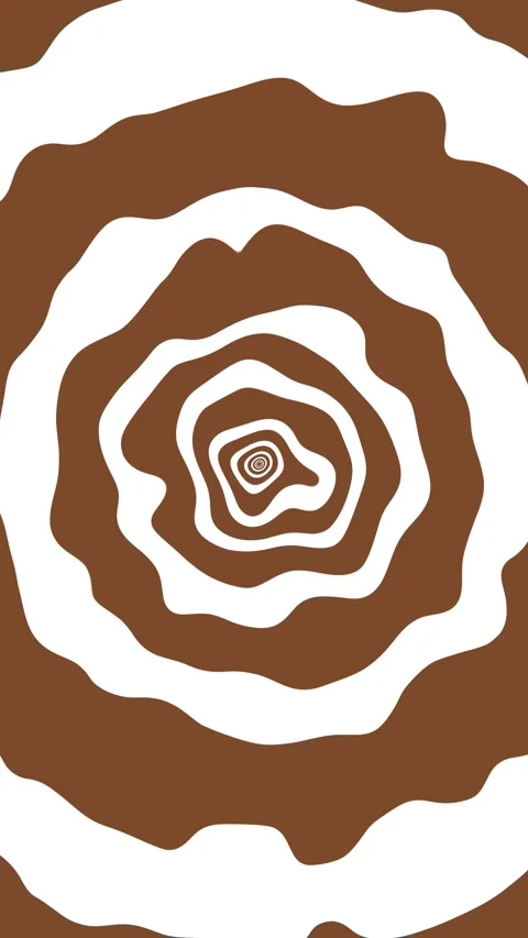 Trippy Background Vertical Brown White Concentric Rings Create Optical Illusion Stock Footage 313031978