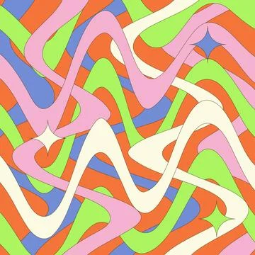 Trippy burst zigzag lines background. Psychedelic wavy intertwined stripes Illustrazione stock