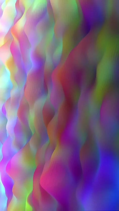 Trippy Digital Wall Bumps - Rainbow Colors 30fps Stock Footage 311022194