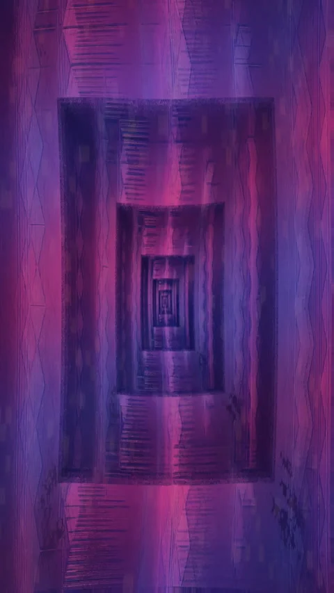 Trippy Endless Doorway Vertical abstract background glitch loop Stock Footage 336298565