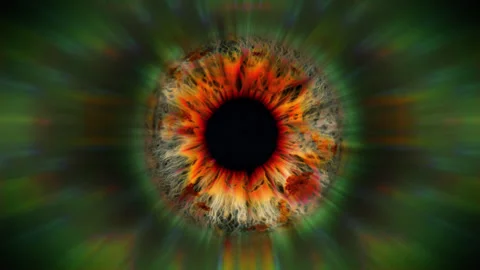Trippy eye on psychedelics, hallucination, psychic animated background loop Stock Footage 242518330