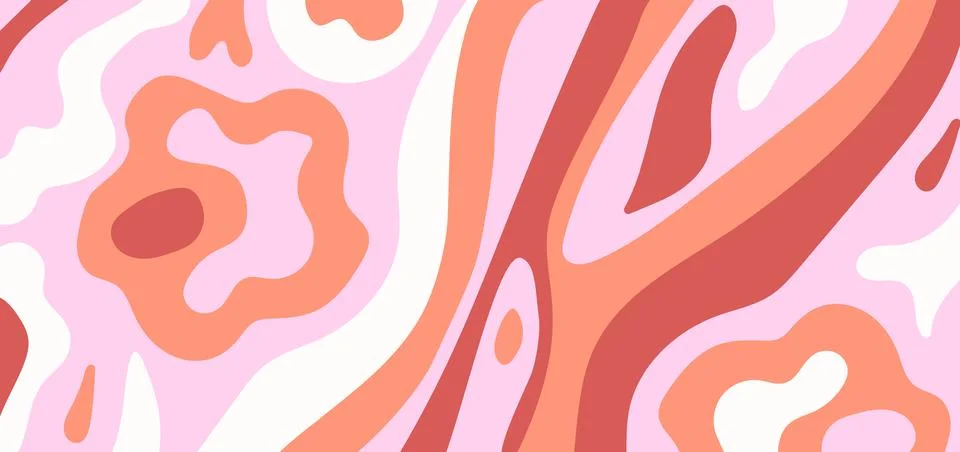 Trippy Marble Fluid Red Pattern Stock Illustration