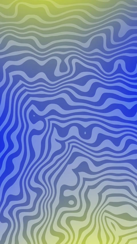 Trippy Patterns in Psychedelic blue yellow Colors. Abstract animation Swirl Stock Footage 313087959