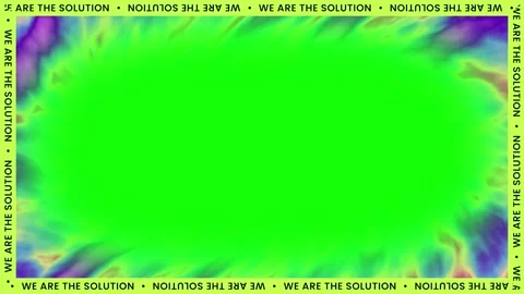 Trippy psychedelic border with green screen with creating hypnotic energetic Stock Footage 344712987