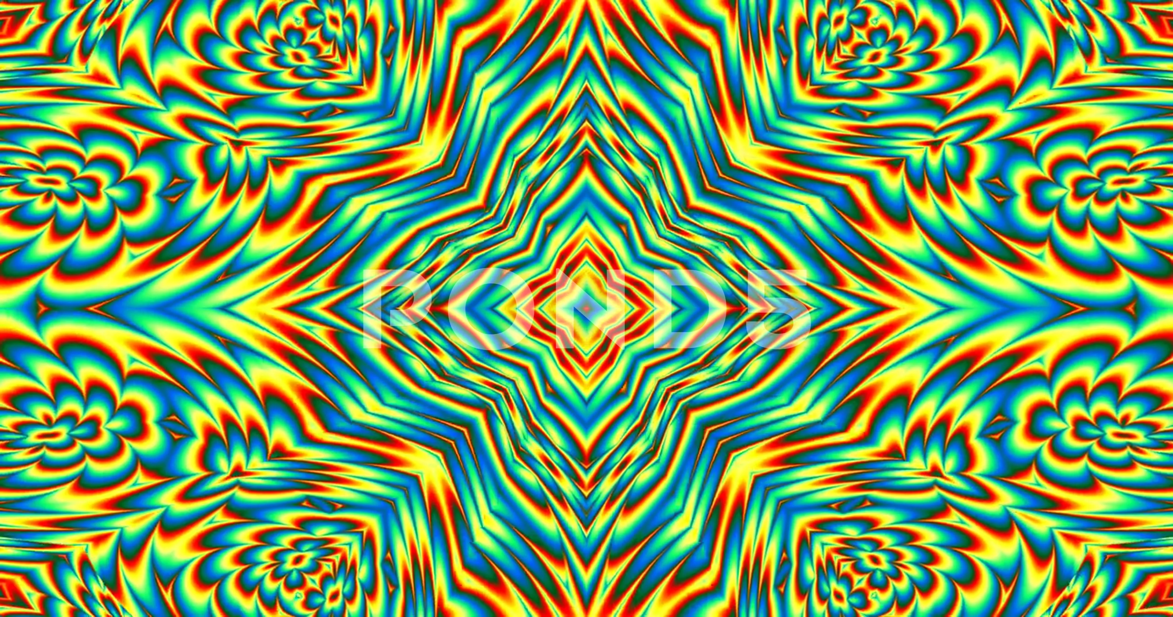 Trippy Psychedelic Hippie Digital Visual Art Background, image size:4096x2157