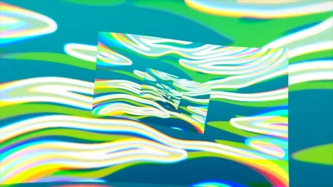 Trippy psychedelic neon liquid tunnel loop with holographic texture Stock Footage 339899338