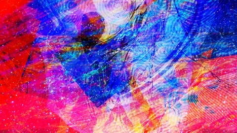 Trippy Psychedelic Patterns with Outer Space Starfield Stock Footage 113121095