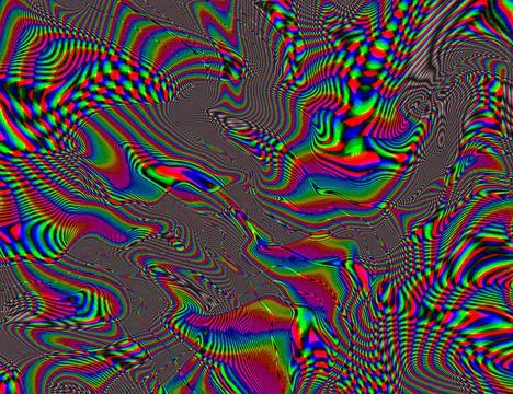 Trippy Psychedelic Rainbow Background Glitch LSD Colorful Wallpaper. 60s Stock Illustration