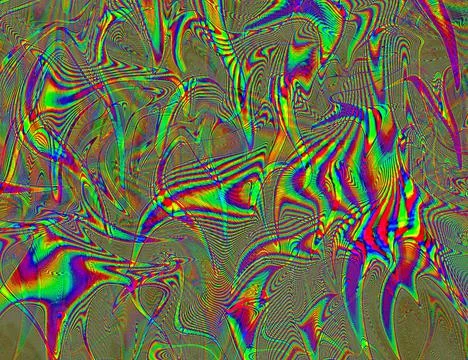 Trippy Psychedelic Rainbow Background Glitch LSD Colorful Wallpaper. 60s Stock Illustration
