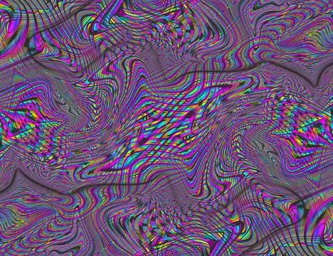 Trippy Psychedelic Rainbow Background Glitch LSD Colorful Wallpaper. 60s Stock Illustration