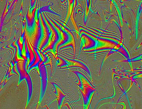 Trippy Psychedelic Rainbow Background Glitch LSD Colorful Wallpaper. 60s Illustrazione stock