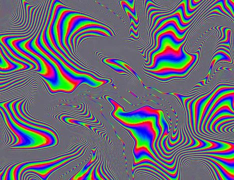 Trippy Psychedelic Rainbow Background Glitch LSD Colorful Wallpaper. 60s Stock Illustration