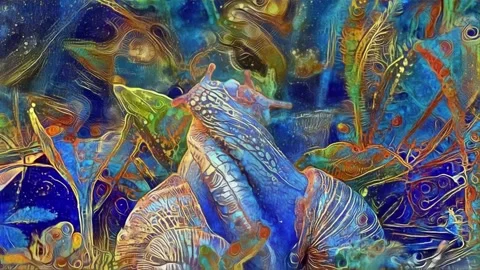 Trippy Psychedelic Snail Love Vídeos de archivo 226352494