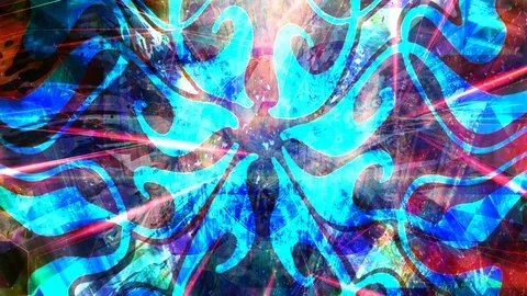 Trippy Psychedelic Wavy Patterns Zooming In and Out Stock Footage 113180903