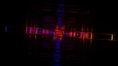 Trippy sci-fi visuals with multicolor psychedelic hypnotic elements and Stock Footage 240504486