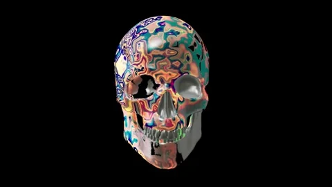 Trippy Skull Stock Footage 248742553