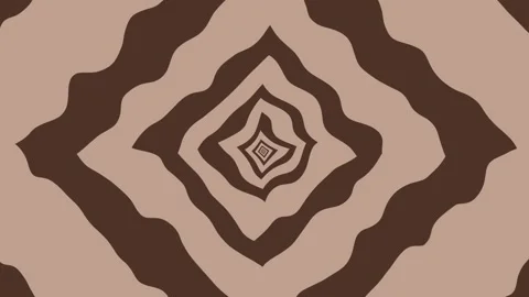 Trippy square background pattern brown wavy wiggle optical illusion of tunnel Stock-Footage 297435598