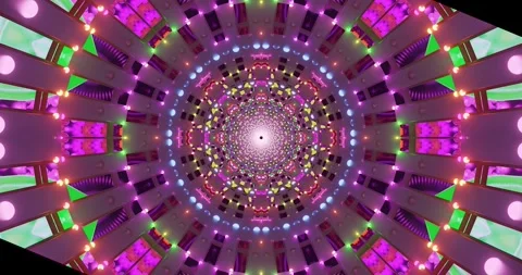 Trippy tunnel visual experience with vibrant colors and repeating Stock Footage 316788354