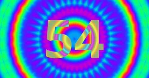 Trippy1 Minute 60 Second Countdown Timer Rainbow Psychedelic  Stock Footage 154523876