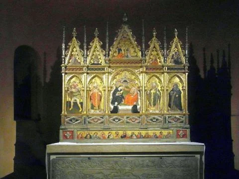 Triptych cathedral of Modena 스톡 사진