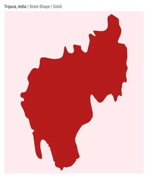Tripura, India. Simple vector map. State shape. Solid style. Border of Trip.. Stock Illustration