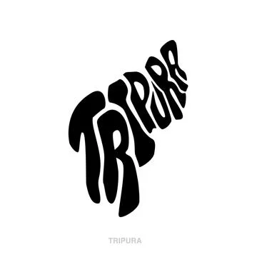 Tripura map lettering. Typographic Tripura's Map. Stock Illustration
