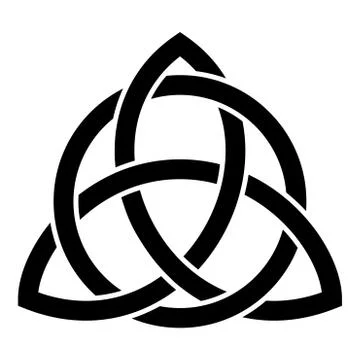 Triquetra in circle Trikvetr knot shape Trinity knot icon black color vector  Stock Illustration