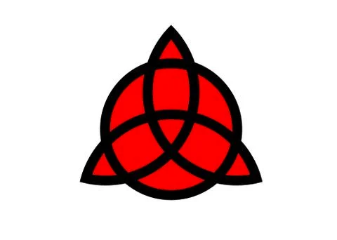Triquetra geometric logo, Trinity Knot, Wiccan symbol for protection Illustrazione stock