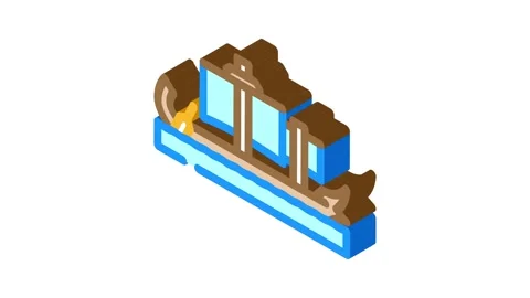 Trireme ancient ship isometric icon animation Stock Footage 327280619
