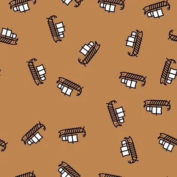Trireme ancient ship vector seamless pattern Stock Illustration