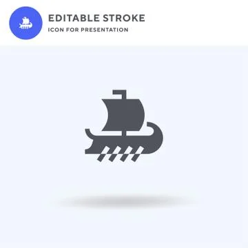 Trireme icon vector, filled flat sign, solid pictogram isolated on white, logo Stock Illustration