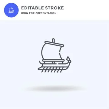 Trireme icon vector, filled flat sign, solid pictogram isolated on white, logo Stock Illustration
