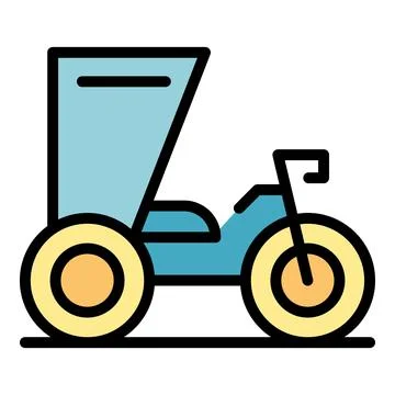 Trishaw bike icon vector flat Stock Illustration