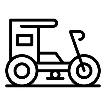 Trishaw icon outline vector. Rickshaw old Stock Illustration