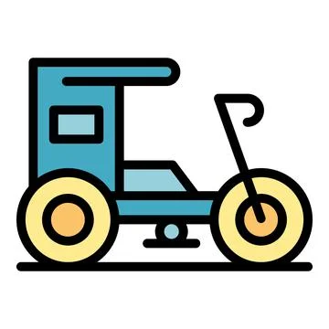 Trishaw icon vector flat Stock Illustration