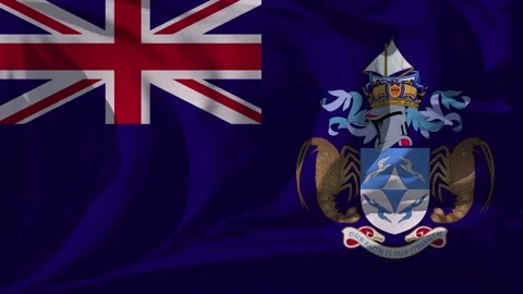 Tristan da Cunha Flag Loop Stock Footage 295743039