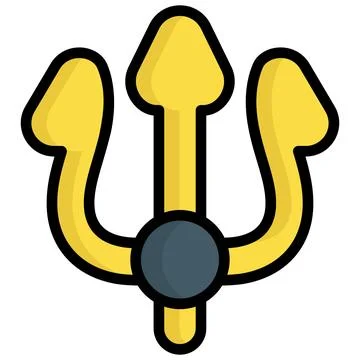 Trisula, trident vector color line icon Ilustración de archivo